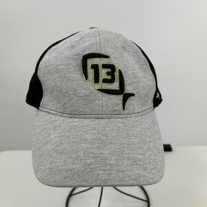 13 Fishing Mens Trucker Hat Gray Black Mesh Snapback Cap Wilson LG-FFM Size M